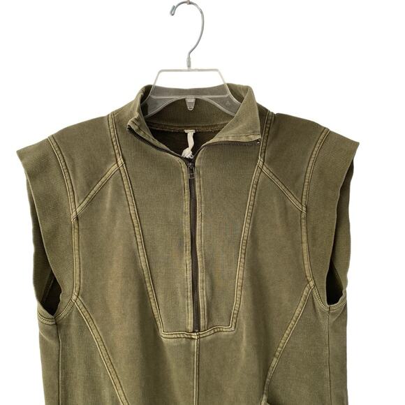 Daily Practice Anthropologie Meru Olive Green Mini Shift Dress size small cotton - Picture 5 of 10